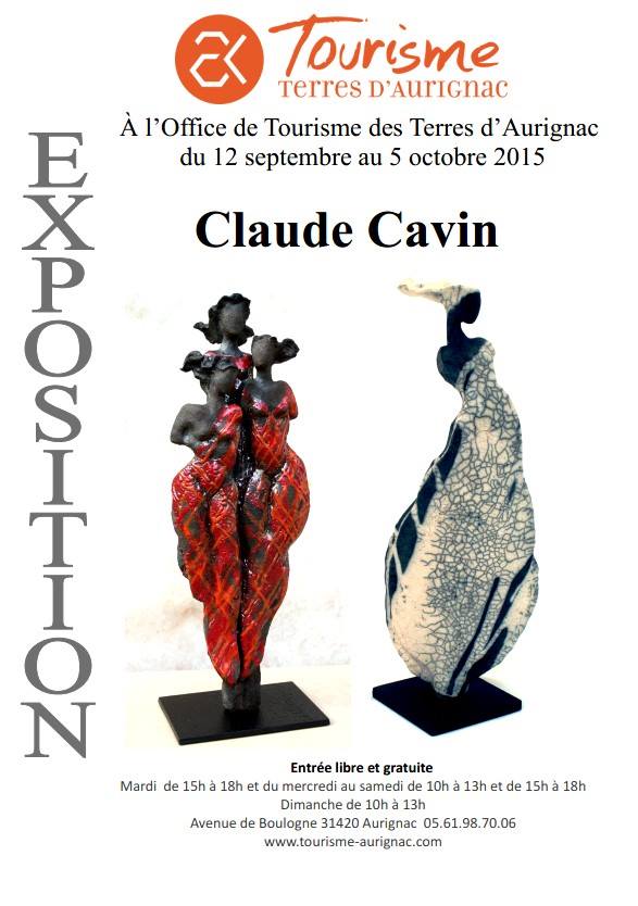 affiche expo Claude Cavin à Aurignac