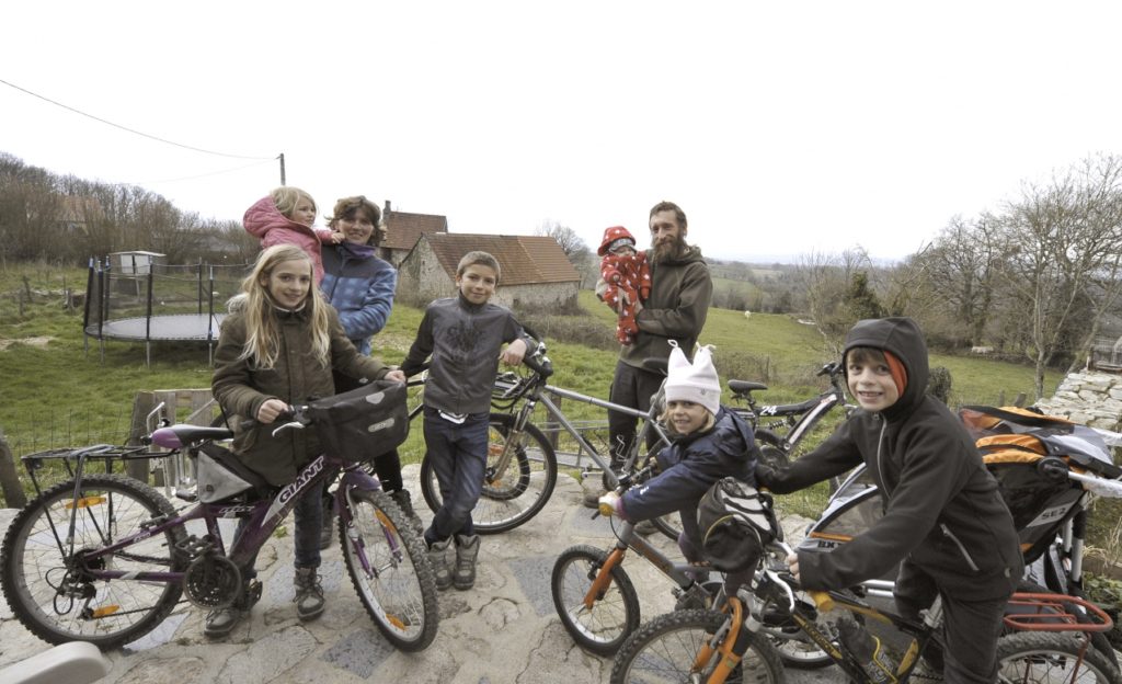 toute une famille en vélo